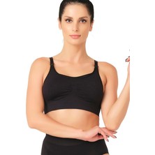Secret Moda Ayarlanabilir Ağraflı Toparlayıcı Etkili Rahat Kadın Hamile Emzirme Sütyeni  Siyah