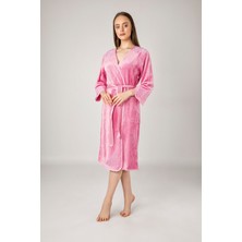 Nuşa Kimono Nakışlı Cotton Bayan Bornozu