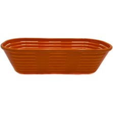 Mutfak Kitap Kırmızı Oval Plastik Bambu Tipi Mayalama Sepeti 25X14X9 cm