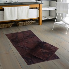 Alanur Home Welsoft Vi̇ntage Bambo Klozet Takımı 2 Pcs ( 60 x 100 50 x 60 ) Kahve