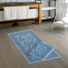 Alanur Home Eko Cotton Bukle Klozet Takımı 2 Pcs Sarma Mavi̇