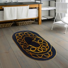 Alanur Home Akrilik Deri Taban Oval Çok Renkli 2 Li Klozet Takımı Sarım Sarı Siyah