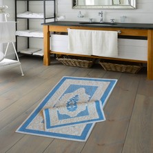 Alanur Home Eko Cotton Bukle Klozet Takımı 2 Pcs Osmanli Mavi̇