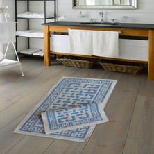 Alanur Home Eko Cotton Bukle Klozet Takımı 2 Pcs Domi̇no Mavi̇