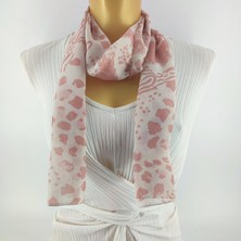 Tedz Collection Paredora Benekli Pembe Krem Uzun Fular