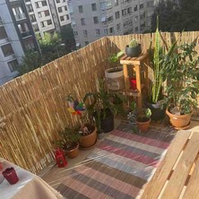 Özgazi 80 Cm x 4.50 Metre Kamış Hasır Balkon Çiti Dekorasyon Gölgelik Bambu Çit