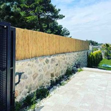 özgazi 80 Cm x 2.50 Metre Kamış Hasır Balkon Çiti Bahçe Çiti Bambu Çit Dekorasyon