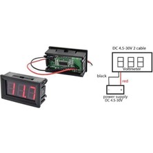 lodose Voltmetre Dc 0-30V Panel Tip Dijital Kırmızı 0.56 Inch