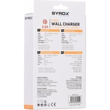 Syrox J48 2.6A Type-C Girişli Hızlı Şarj Cihazı