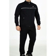 Marco Ferry Lacivert Erkek Yarım Balıkçı Yaka Fermuarlı Büyük Beden Eşofman Takım EDY201462B-L