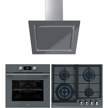 Teka - Urban Grey Ankastre Set - (Hlb 8400 St Fırın + Gzc 64320 Xbc St Ocak + Dlv 68660 St Davlumbaz ) - Gri - 20230023