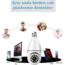 Bakeey Ampul Kamera Harekete Duyarlı Gece Görüşlü Sesli Kablosuz 360 Hd Ip Kamera