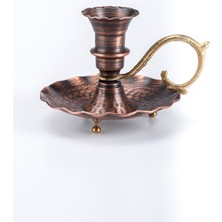 Dmt Copper Home Gaziantep Bakır Şamdan-Mumluk El Işlemesi Dövmesi Yük:9,5 cm KALINLIK:0,80MM Kına Mumluğu