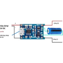 Xnews Micro USB TP4056 5V 1A Lityum Pil Şarj Devresi Batarya Powerbank