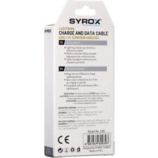 Syrox C85 / 2A Lıghtnıng Şarj & Data Kablosu