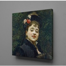 Technopa SİYAH ELBİSELİ FRANSIZ KADIN KANVAS TABLO - 80x80cm