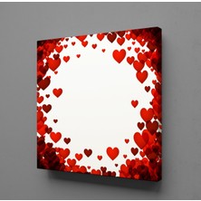 Technopa ÇERÇEVE ŞEKLİNDE KALPLER KANVAS TABLO - 100x100cm