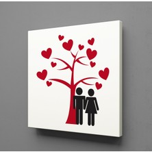 Technopa KALPLİ AĞACIN YANINDA SEVGİLİLER KANVAS TABLO - 90x90cm