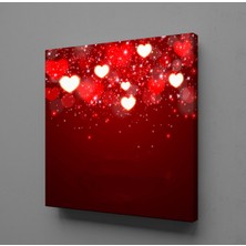 Technopa IŞIKLI KALPLER KANVAS TABLO - 90x90cm
