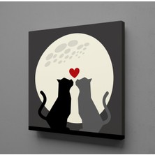 Technopa İKİ KEDİ KANVAS TABLO - 110x110cm