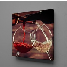 Technopa KIRMIZI BEYAZ ŞARAP KANVAS TABLO - 50x50cm