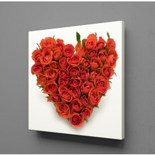 Technopa GÜLLERDEN KALP KANVAS TABLO - 70x70cm