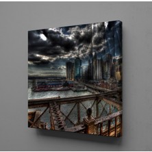 Technopa KARA BULUTLU ŞEHİR KANVAS TABLO - 90x90cm