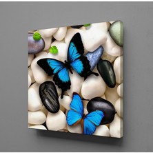 Technopa MAVİ KELEBEKLER KANVAS TABLO - 110x110cm
