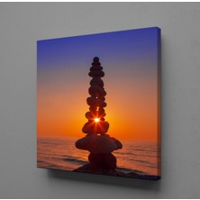 Technopa Gün Doğuşu ve Batışı Taşlar Kanvas Tablo 30X30CM