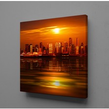 Technopa GÜN DOĞUŞU VE BATIŞI GÜNEŞİN DENİZE YANSIMASI KANVAS TABLO - 150x150cm