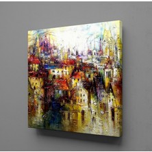 Technopa RENKLİ EVLER KANVAS TABLO - 25x25cm