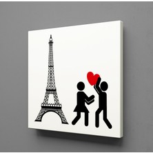 Technopa EYFEL KULESİ VE SEVGİLİLER KANVAS TABLO - 180x180cm