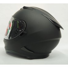 Shiro Kask Shiro Shadow Mat Black Güneş Vizörlü - Iridyum Vizör Hediye