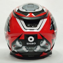 Shiro Kask Shiro Shadow Road Rider Black Red Güneş Vizörlü - Iridyum Vizör Hediye