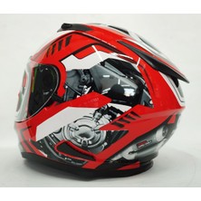 Shiro Kask Shiro Shadow Road Rider Black Red Güneş Vizörlü - Iridyum Vizör Hediye