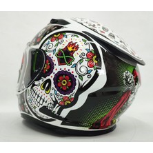 Shiro Kask Shiro Shadow Skull Güneş Vizörlü - Iridyum Vizör Hediye