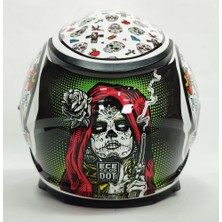 Shiro Kask Shiro Shadow Skull Güneş Vizörlü - Iridyum Vizör Hediye