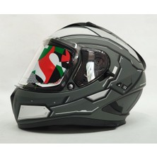 Shiro Kask Shiro Shadow Titan Mecha Mat Grey Güneş Vizörlü - Iridyum Vizör Hediye