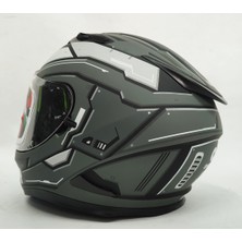 Shiro Kask Shiro Shadow Titan Mecha Mat Grey Güneş Vizörlü - Iridyum Vizör Hediye