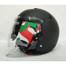 Shiro Yarım Kask Shiro Mat Black Güneş Vizörlü