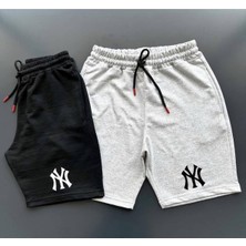 İnsane Minds Erkek Baskılı Cep Detaylı Penye Şort 2'li