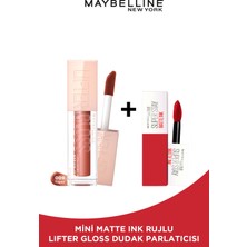 Maybelline New York Lifter Gloss Nemlendirici Dudak Parlatıcısı - 009 Topaz Mini Matte Ink 20 Pioneer Hediyeli