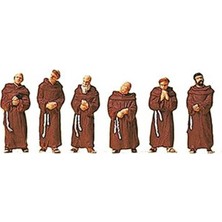 Preiser 10198 1/87 Ölçek, Fransisken Rahipler, Boyanmış Plastik Figürleri, 6 Adet