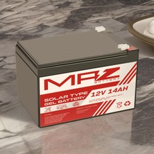 Maz Akü 12 Volt 14 Amper (Ah) Solar Jel VRLA Akü (Yeni Üretim)