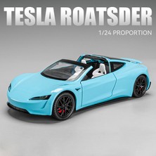 Tesla Roadster 1:24 Birebir Işıklı Maket Bebe Mavisi