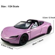 Tesla Roadster 1:24 Birebir Işıklı Maket Bebe Mavisi