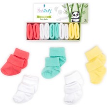 Novibaby 5'li Bambu Yenidoğan Bebek Çorap I Star I Kız Erkek Bebek Çorabı