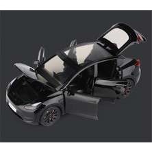 Carstore Tesla Model Y 1:24 Birebir Siyah Isikli Maket Model Araba