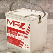 Maz Akü 12 Volt 55 Amper (Ah) Solar Jel VRLA Akü (Yeni Üretim)