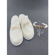 New in Style Isim Yazdırmalı Nakış Işlemeli Tüysüz Gold ve Gümüş